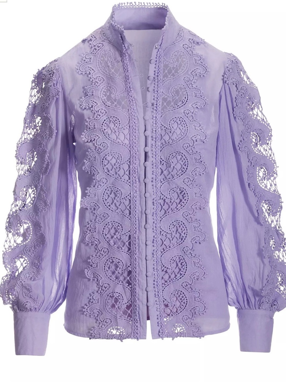 Boston Proper Lace Inset Drama Sleeve Shirt